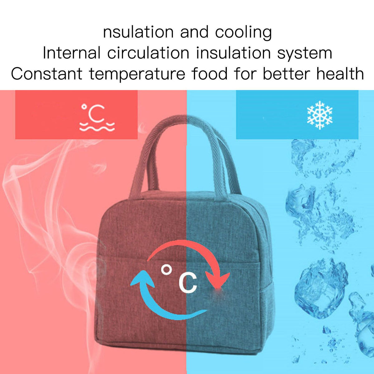 Tote Lunch Bag Reusable Insulated Cooler High Capacity Waterproof for Men Women Work Picnic Beach Dark Blue