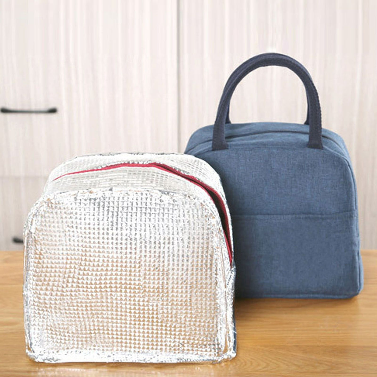 Tote Lunch Bag Reusable Insulated Cooler High Capacity Waterproof for Men Women Work Picnic Beach Dark Blue