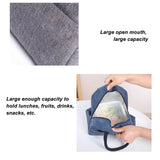 Tote Lunch Bag Reusable Insulated Cooler High Capacity Waterproof for Men Women Work Picnic Beach Dark Blue