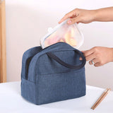 Tote Lunch Bag Reusable Insulated Cooler High Capacity Waterproof for Men Women Work Picnic Beach Dark Blue - Extra Image