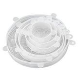 6 Pcs Silicone Stretch Lids High Temperature Resistance Round Reusable Silicone Lids for Refrigerator Microwave Oven Silicone Cover 6 Pcs