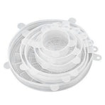 6 Pcs Silicone Stretch Lids High Temperature Resistance Round Reusable Silicone Lids for Refrigerator Microwave Oven Silicone Cover 6 Pcs