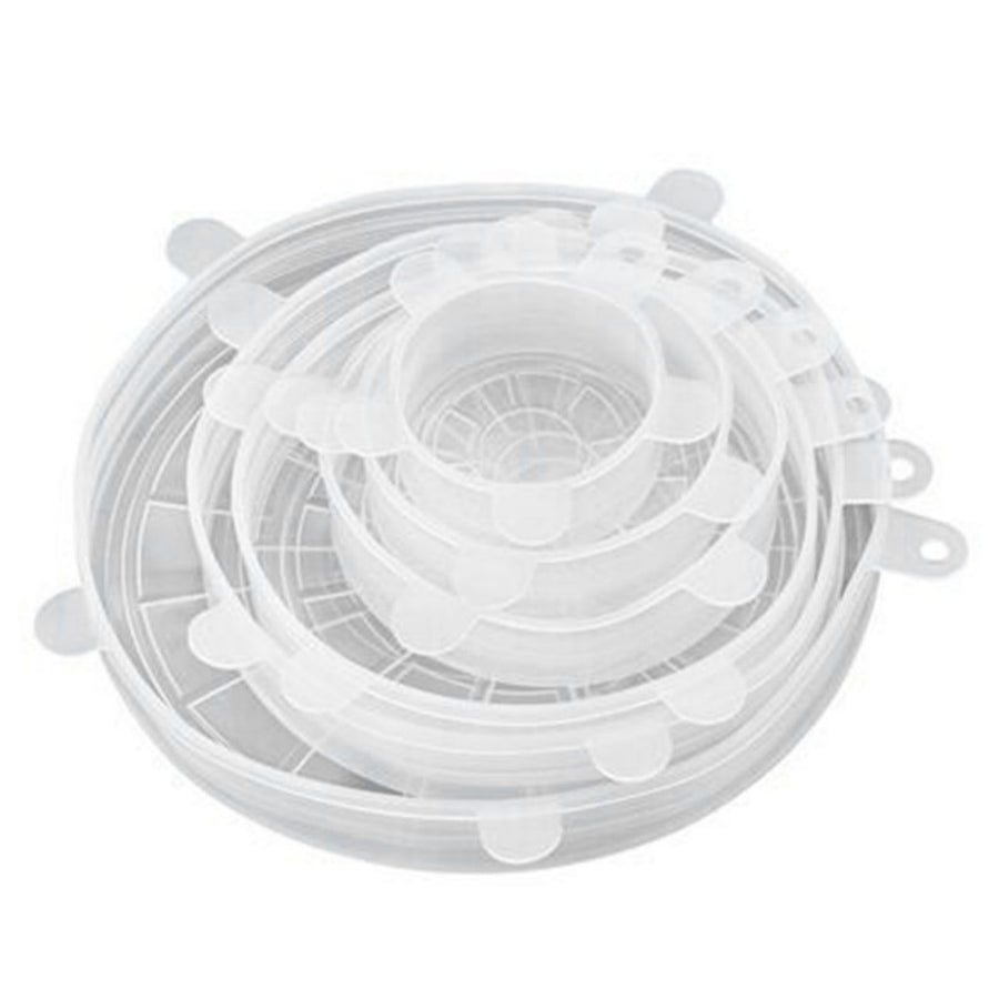 6 Pcs Silicone Stretch Lids High Temperature Resistance Round Reusable Silicone Lids for Refrigerator Microwave Oven Silicone Cover 6 Pcs
