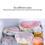 6 Pcs Silicone Stretch Lids High Temperature Resistance Round Reusable Silicone Lids for Refrigerator Microwave Oven Silicone Cover 6 Pcs