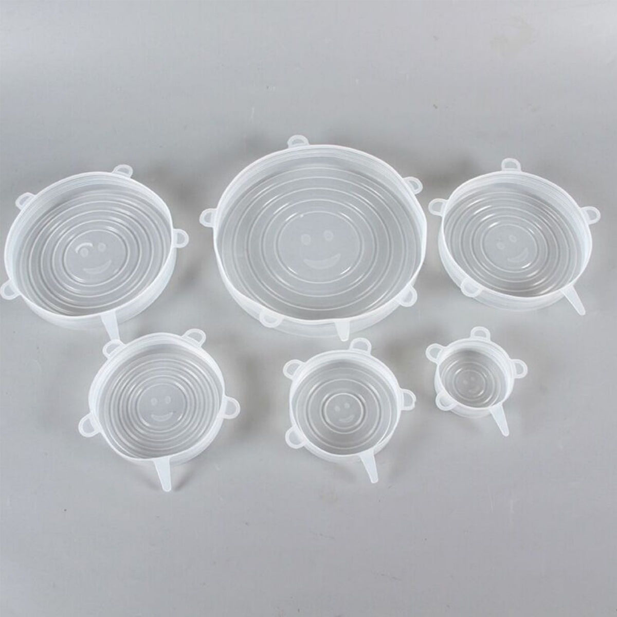 6 Pcs Silicone Stretch Lids High Temperature Resistance Round Reusable Silicone Lids for Refrigerator Microwave Oven Silicone Cover 6 Pcs