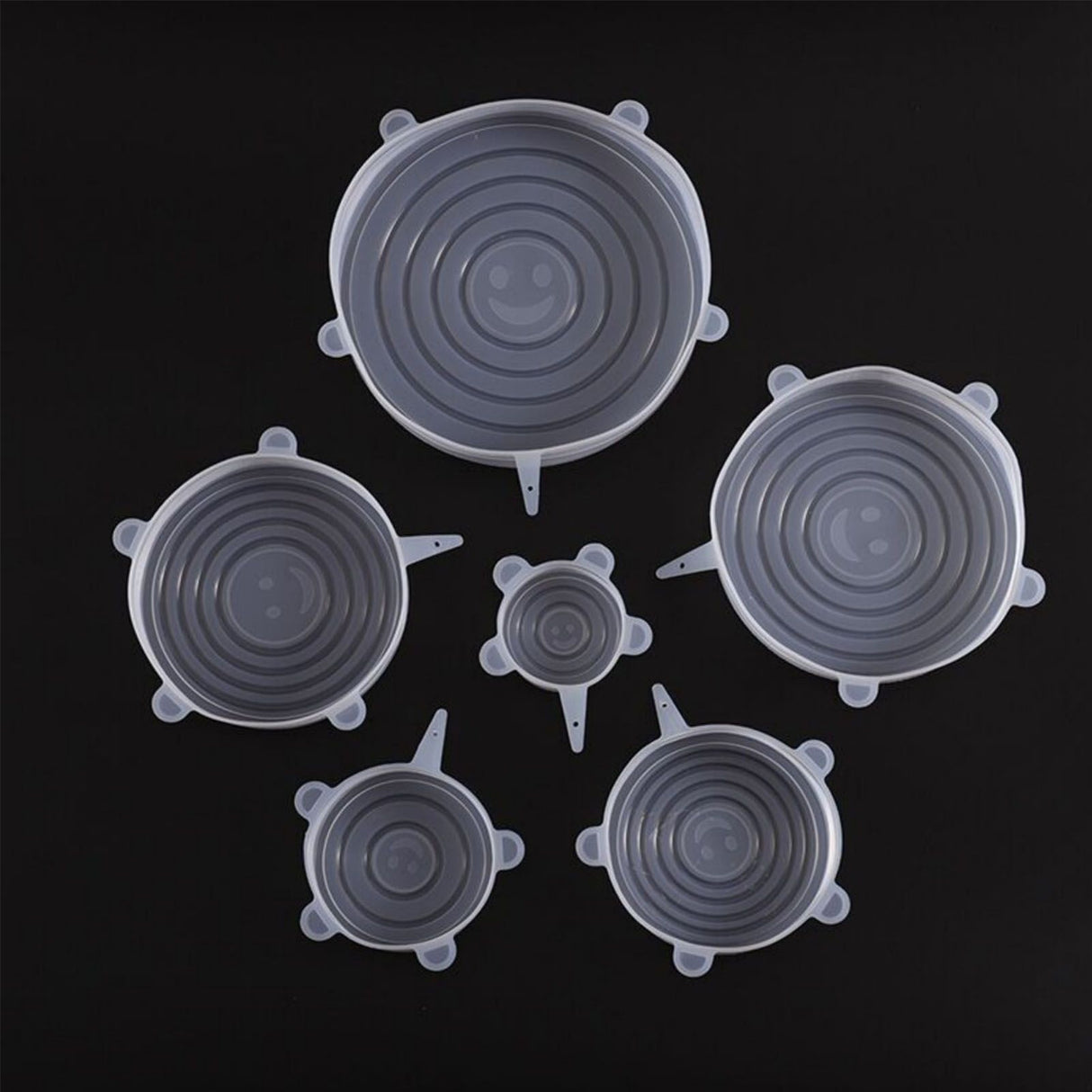 6 Pcs Silicone Stretch Lids High Temperature Resistance Round Reusable Silicone Lids for Refrigerator Microwave Oven Silicone Cover 6 Pcs