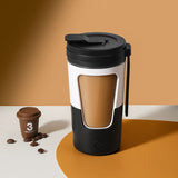 430ml Electric Mixing Mug Healthy 7000 RPM Rechargeable Self Stirring Mug with Silicone Handle for Protein Shakes Coffee Black