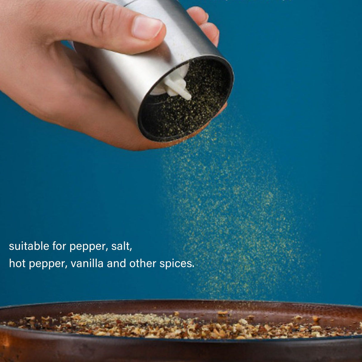 Salt and Pepper Grinder Stainless Steel Dual Head Adjustable Grind Size Manual Spice Grinder for Home Kitchen Grinder