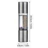 Salt and Pepper Grinder Stainless Steel Dual Head Adjustable Grind Size Manual Spice Grinder for Home Kitchen Grinder