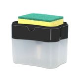Dish Liquid Dispenser Durable Plastic Effort Saving Press Large Capacity Dish Detergent Dispenser for Kitchen Home Black - Front View