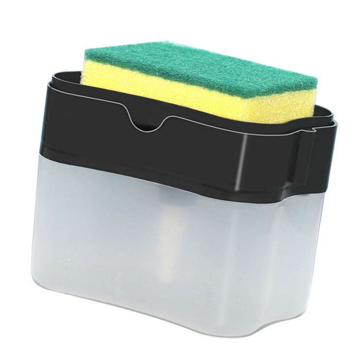 Dish Liquid Dispenser Durable Plastic Effort Saving Press Large Capacity Dish Detergent Dispenser for Kitchen Home Black