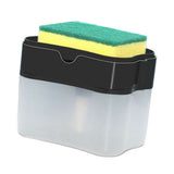 Dish Liquid Dispenser Durable Plastic Effort Saving Press Large Capacity Dish Detergent Dispenser for Kitchen Home Black - Extra Image