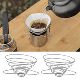Foldable Coffee Filter Cup Stainless Steel Coffee Filter Holder Outdoor Camping Coffee Dripper Holder M 115x110x75mm/4.5x4.3x3.0in - Extra Image