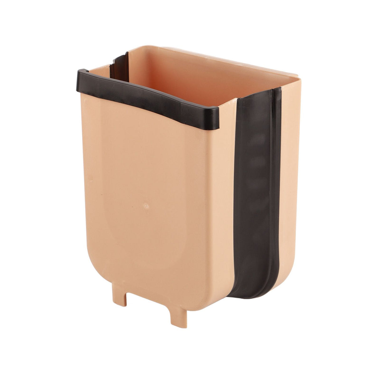 Collapsible Hanging Kitchen Waste Bin 9L Plastic Kitchen Folding Trash Can with Fixing Bracket for Bedroom Office Coffee