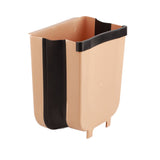 Collapsible Hanging Kitchen Waste Bin 9L Plastic Kitchen Folding Trash Can with Fixing Bracket for Bedroom Office Coffee - Top-Down View