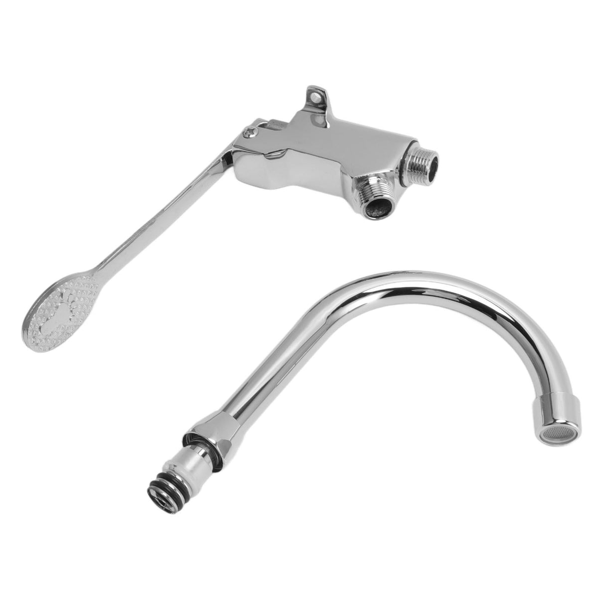 Foot Pedal Control Valve Faucet Stainless Steel Kitchen Sink Water Tap Vertical Basin Switch Faucet