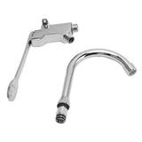 Foot Pedal Control Valve Faucet Stainless Steel Kitchen Sink Water Tap Vertical Basin Switch Faucet - Close-Up Angle