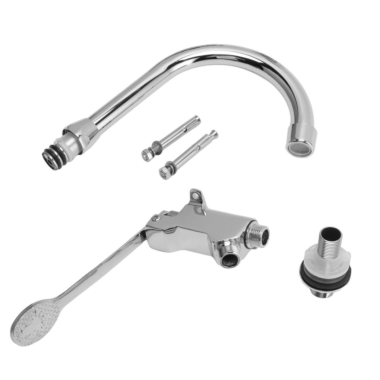 Foot Pedal Control Valve Faucet Stainless Steel Kitchen Sink Water Tap Vertical Basin Switch Faucet