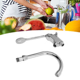 Foot Pedal Control Valve Faucet Stainless Steel Kitchen Sink Water Tap Vertical Basin Switch Faucet
