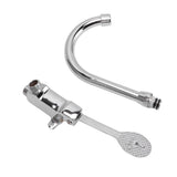 Foot Pedal Faucet Set Stainless Steel Hands Free Silver Touchless Floor Mount Foot Control Water Tap Kit - Front View