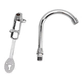 Foot Pedal Faucet Set Stainless Steel Hands Free Silver Touchless Floor Mount Foot Control Water Tap Kit