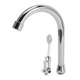 Foot Pedal Faucet Set Stainless Steel Hands Free Silver Touchless Floor Mount Foot Control Water Tap Kit - 45-Degree Angle