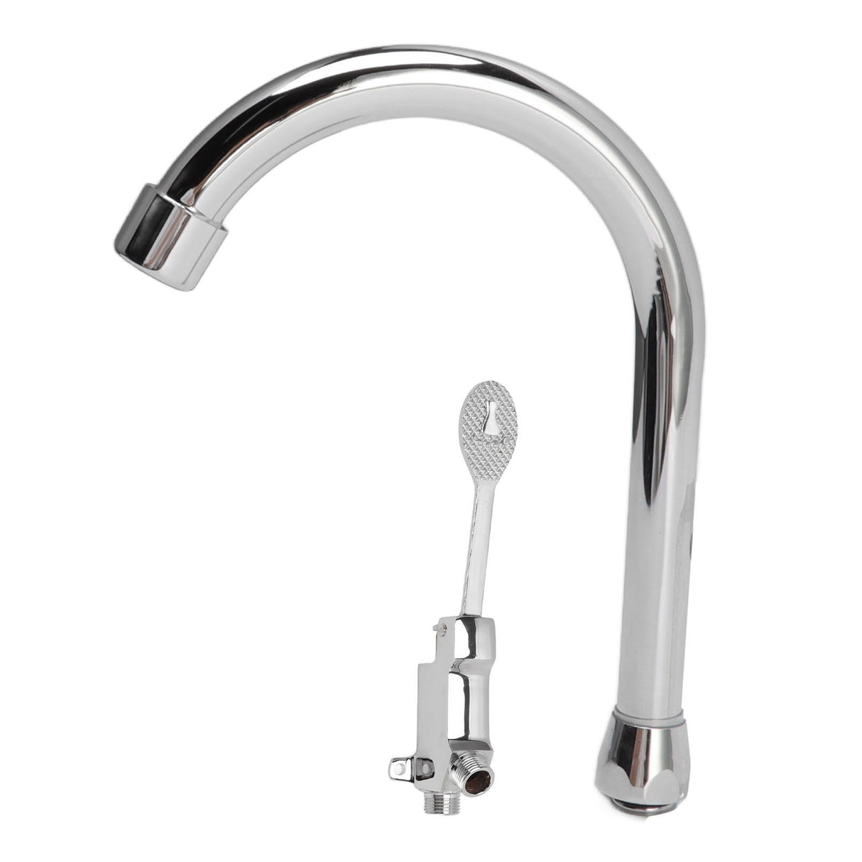 Foot Pedal Faucet Set Stainless Steel Hands Free Silver Touchless Floor Mount Foot Control Water Tap Kit