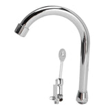Foot Pedal Faucet Set Stainless Steel Hands Free Silver Touchless Floor Mount Foot Control Water Tap Kit - Close-Up Angle