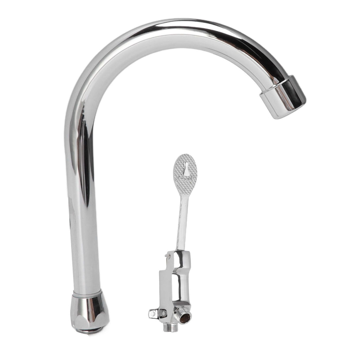 Foot Pedal Faucet Set Stainless Steel Hands Free Silver Touchless Floor Mount Foot Control Water Tap Kit