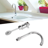 Foot Pedal Faucet Set Stainless Steel Hands Free Silver Touchless Floor Mount Foot Control Water Tap Kit - Extra Image