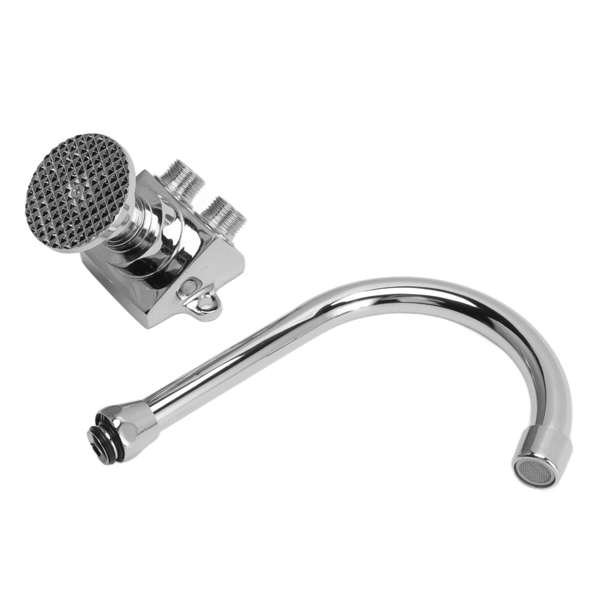 Foot Pedal Basin Faucet Kitchen Sink Foot Tap Floor Mounted Foot Pedal Faucet Set Double Outlet Water
