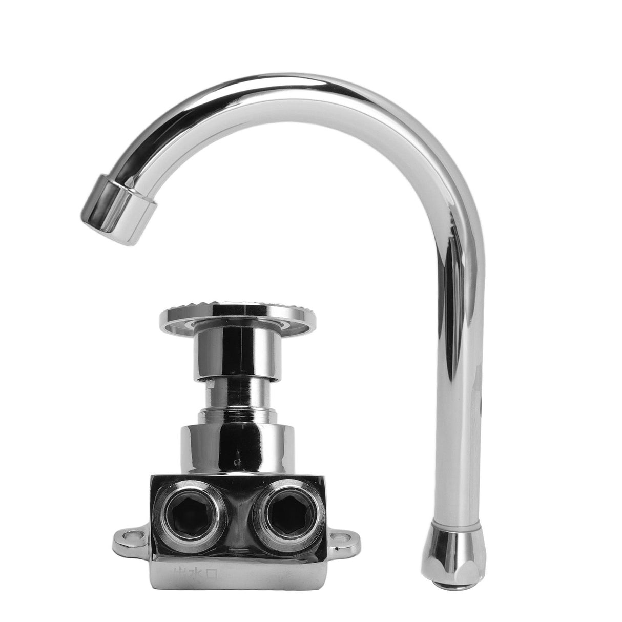 Foot Pedal Basin Faucet Kitchen Sink Foot Tap Floor Mounted Foot Pedal Faucet Set Double Outlet Water