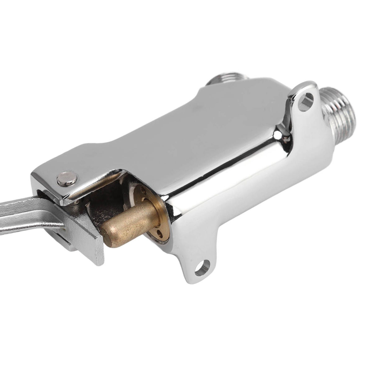 Faucet Foot Pedal Valve Silver Stainless Steel Water Saving Floor Pedal Control Switch for Public Place