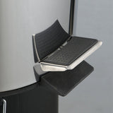 Stainless Steel Trash Can Silent Ergonomic Handle Kitchen Garbage Can with Antislip Footrest for Bedroom Living Room 5L