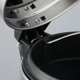 Stainless Steel Trash Can Silent Ergonomic Handle Kitchen Garbage Can with Antislip Footrest for Bedroom Living Room 5L
