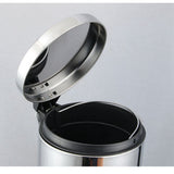 Stainless Steel Trash Can Silent Ergonomic Handle Kitchen Garbage Can with Antislip Footrest for Bedroom Living Room 5L