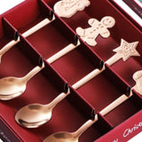 Coffee Spoon Set Stainless Steel Dessert Cake Spoon for Christmas Gifts Family Friends Rose Gold - Side View