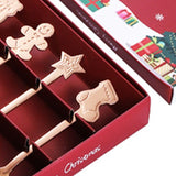Coffee Spoon Set Stainless Steel Dessert Cake Spoon for Christmas Gifts Family Friends Rose Gold - Top-Down View