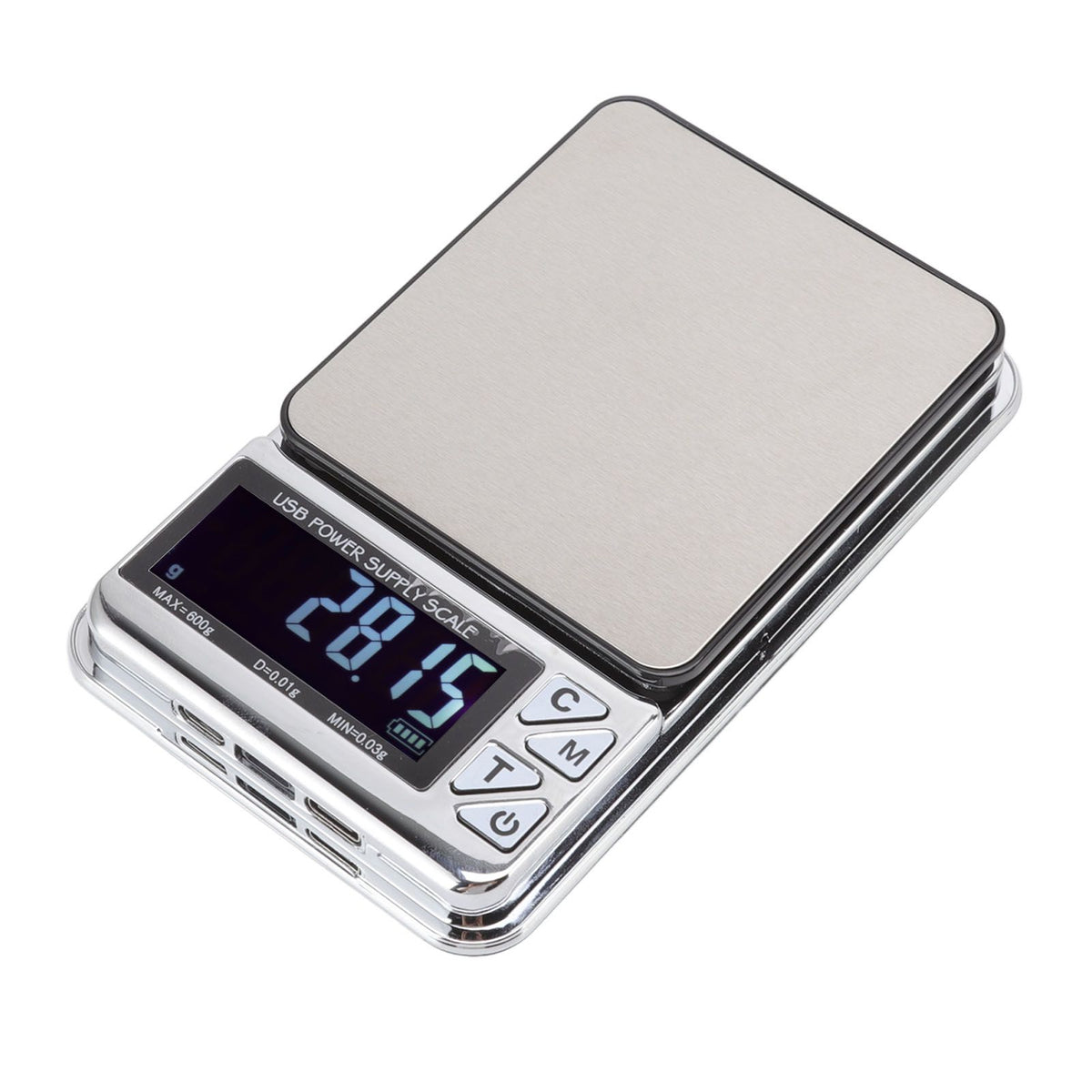 High Accuracy Digital Scale 600/0.01g LCD Display Waterproof USB Charging Electronic Scale for Kitchen Jewelry