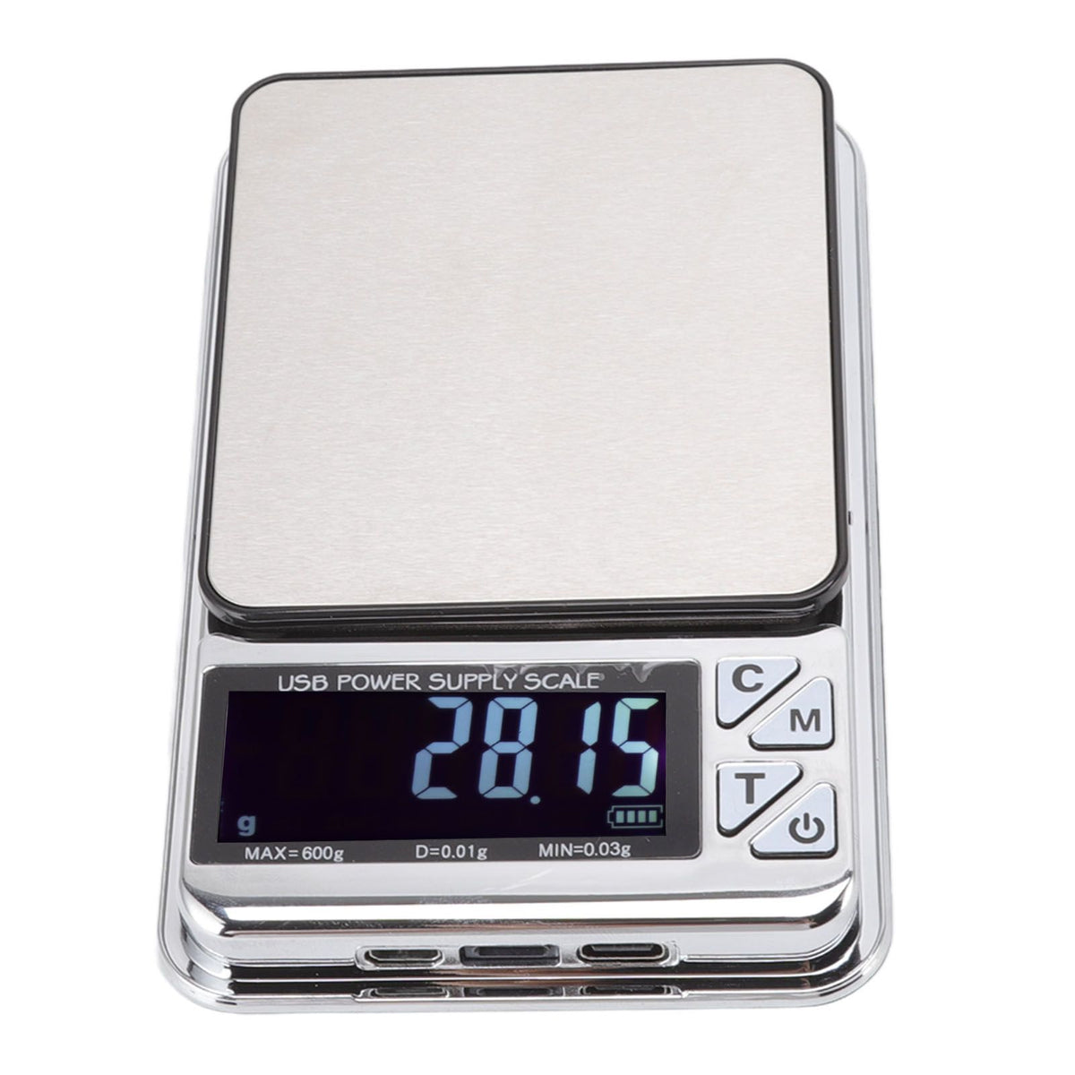 High Accuracy Digital Scale 600/0.01g LCD Display Waterproof USB Charging Electronic Scale for Kitchen Jewelry