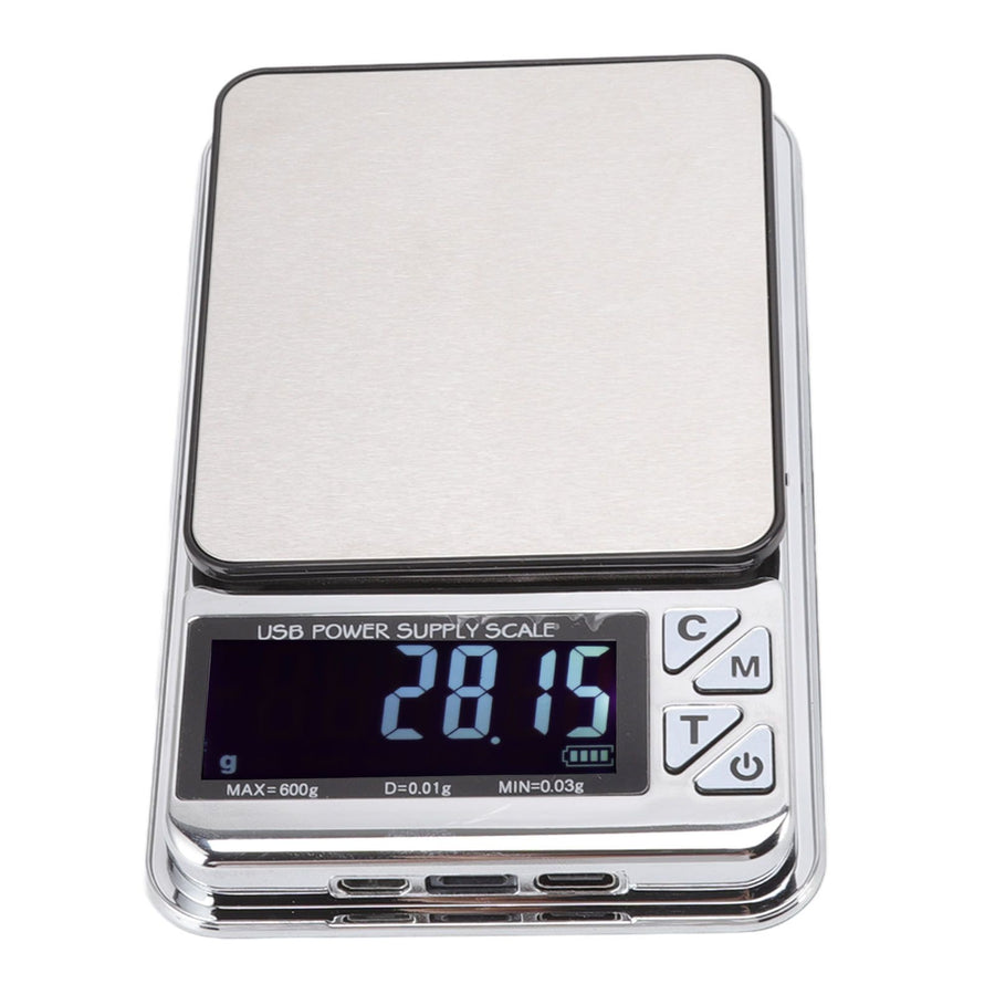 High Accuracy Digital Scale 600/0.01g LCD Display Waterproof USB Charging Electronic Scale for Kitchen Jewelry