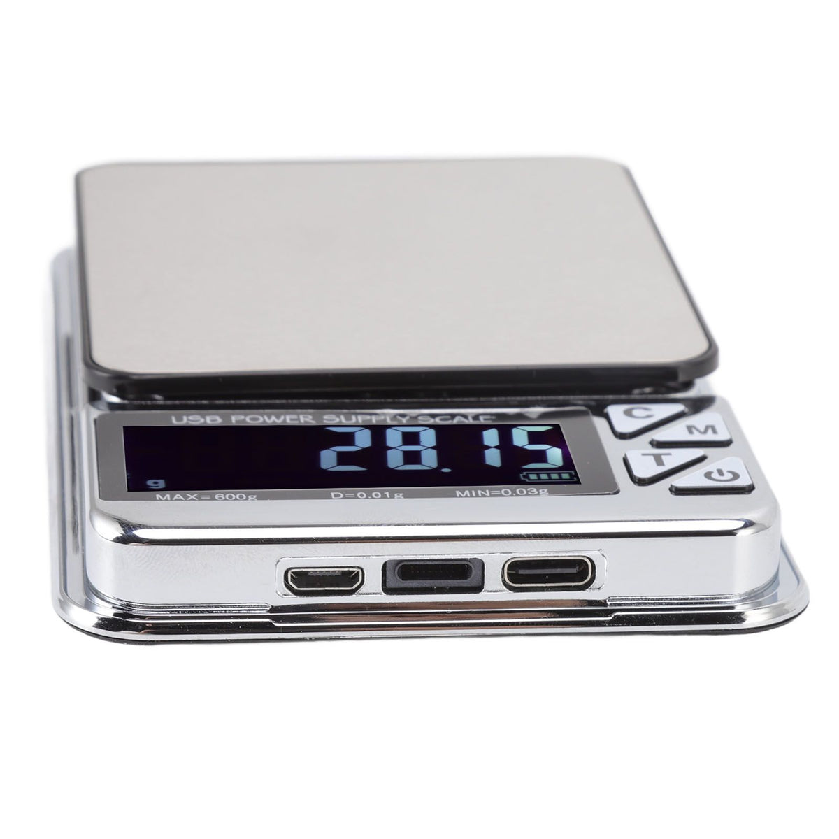 High Accuracy Digital Scale 600/0.01g LCD Display Waterproof USB Charging Electronic Scale for Kitchen Jewelry
