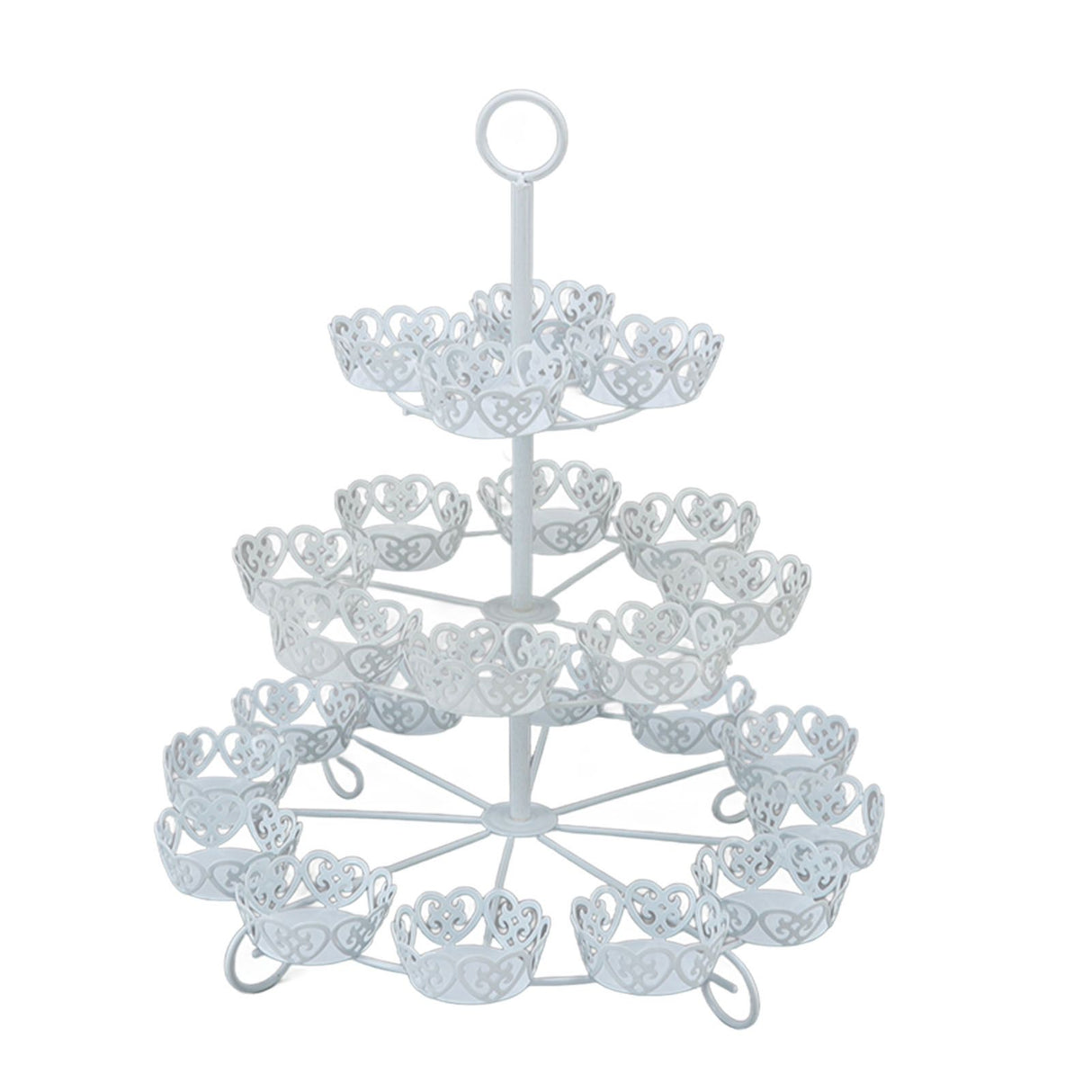 Cupcake Stand for 24 Cupcakes 3 Tier Pastry Serving Display Stand Iron Dessert Carrier Display Holder for Holiday Party