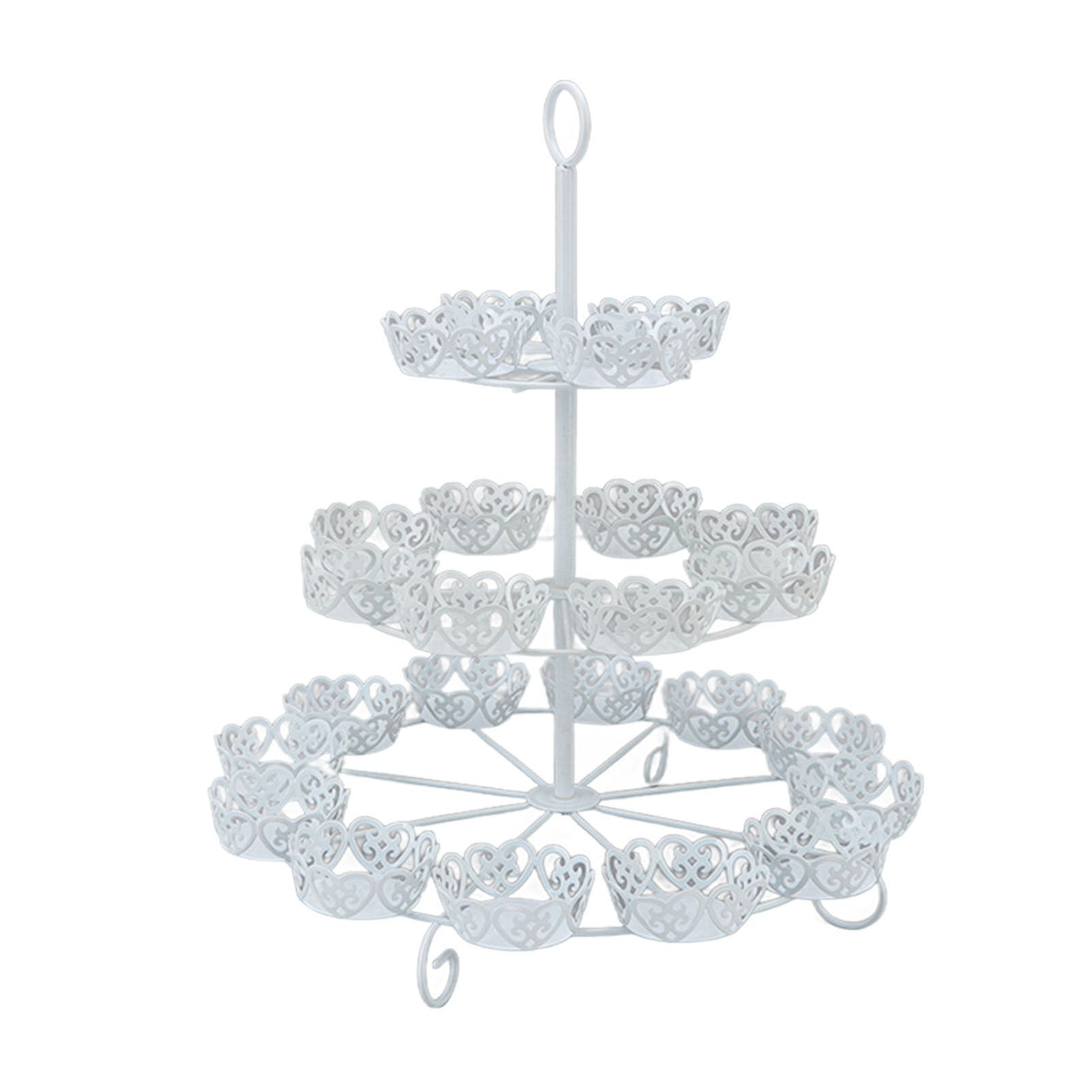 Cupcake Stand for 24 Cupcakes 3 Tier Pastry Serving Display Stand Iron Dessert Carrier Display Holder for Holiday Party