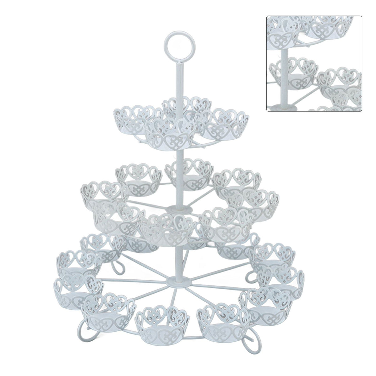 Cupcake Stand for 24 Cupcakes 3 Tier Pastry Serving Display Stand Iron Dessert Carrier Display Holder for Holiday Party