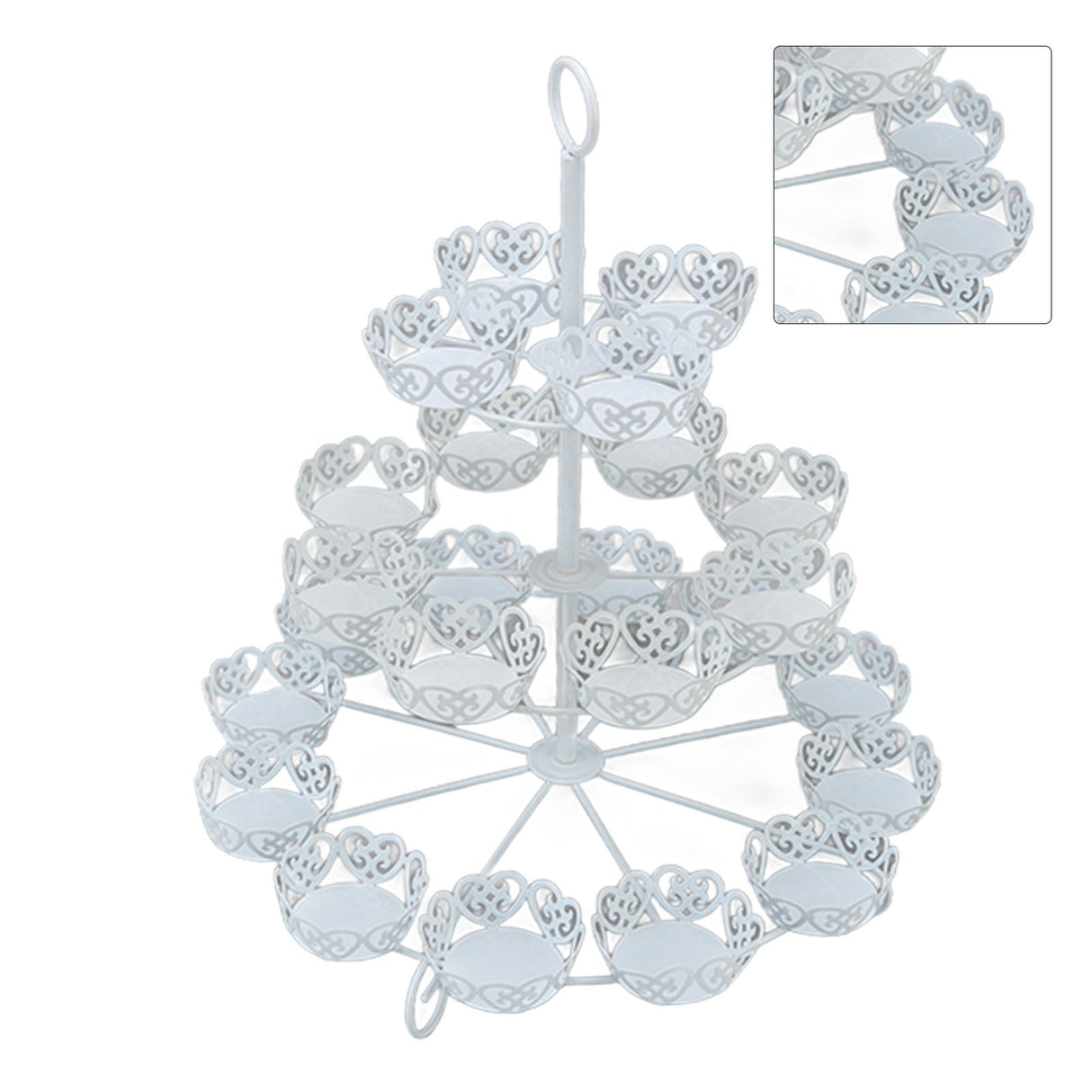 Cupcake Stand for 24 Cupcakes 3 Tier Pastry Serving Display Stand Iron Dessert Carrier Display Holder for Holiday Party