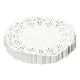 150pcs White Lace Round Paper Doilies Disposable Hollow Flower Oil Absorbing Paper for Fried Food Pizza Desserts Cake 150pcs Oil Absorbing Paper