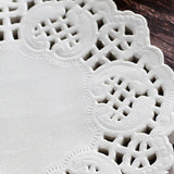 150pcs White Lace Round Paper Doilies Disposable Hollow Flower Oil Absorbing Paper for Fried Food Pizza Desserts Cake 150pcs Oil Absorbing Paper - Front View