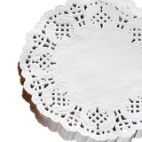 150pcs White Lace Round Paper Doilies Disposable Hollow Flower Oil Absorbing Paper for Fried Food Pizza Desserts Cake 150pcs Oil Absorbing Paper - Top-Down View