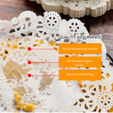 150pcs White Lace Round Paper Doilies Disposable Hollow Flower Oil Absorbing Paper for Fried Food Pizza Desserts Cake 150pcs Oil Absorbing Paper - Extra Image